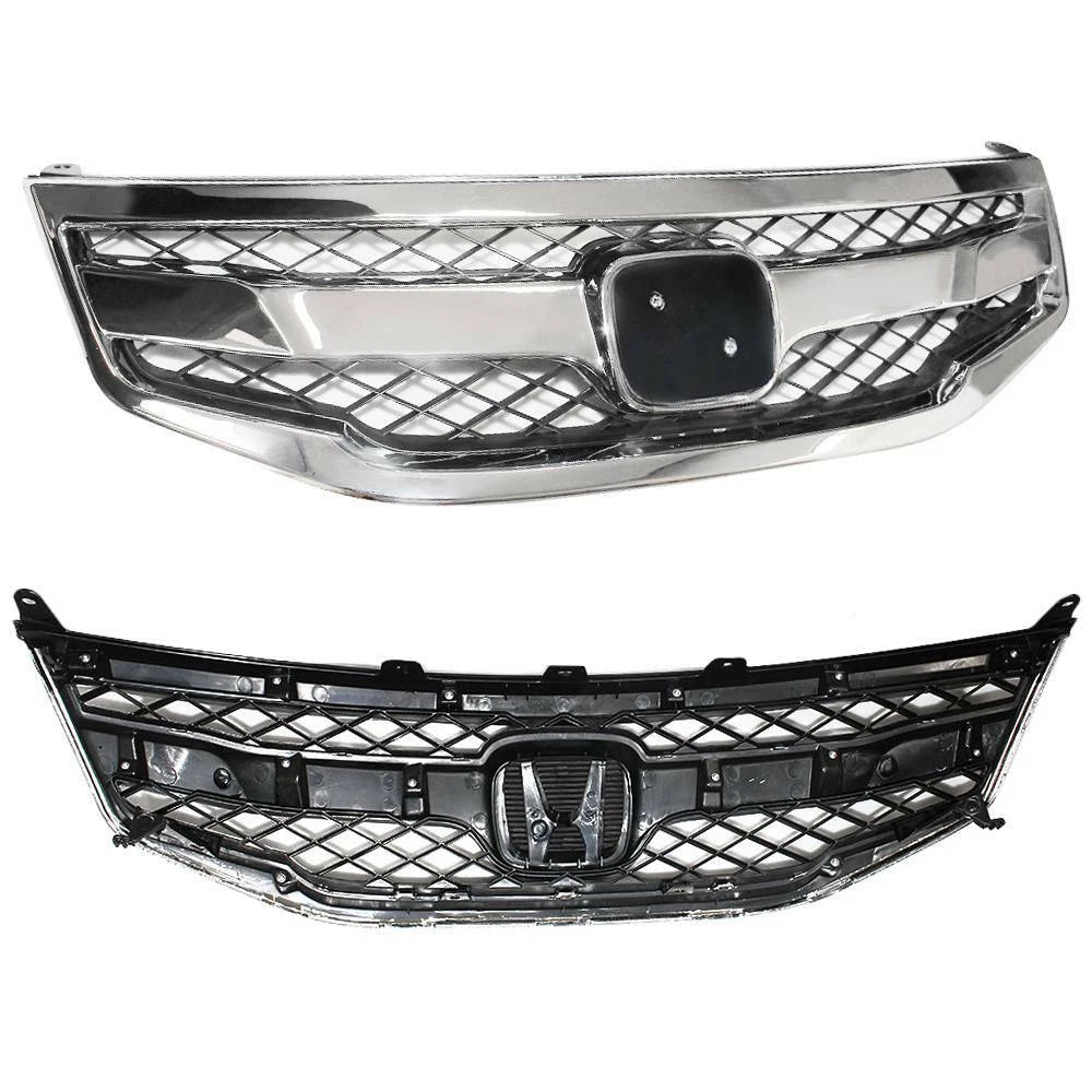 Front Bumper Grille Honeycomb for Honda Accord Sedan (2011–2012) Chrome ABS