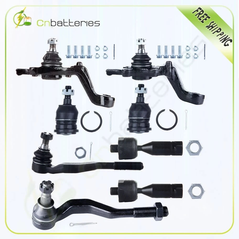 Set of 8 Front Upper Lower Ball Joint Inner Outer Tie Rod End for Toyota Tacoma