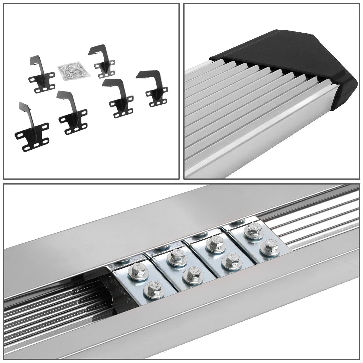 Set of 2 Polished Pleated Step Bar Running Boards for Ram 1500 (2019–2022)