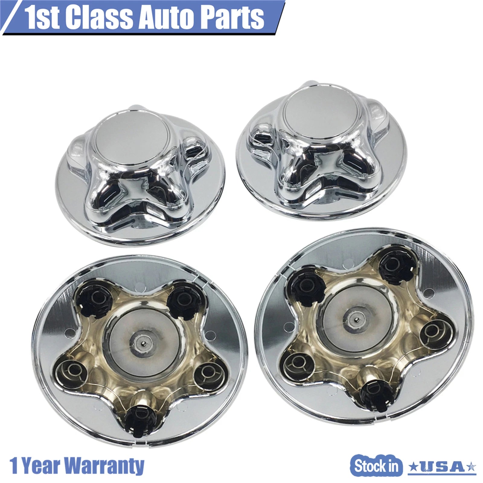 Set of 4 Wheel Hub Chrome Center Caps for Ford F-150 (1997–2000) 909-032