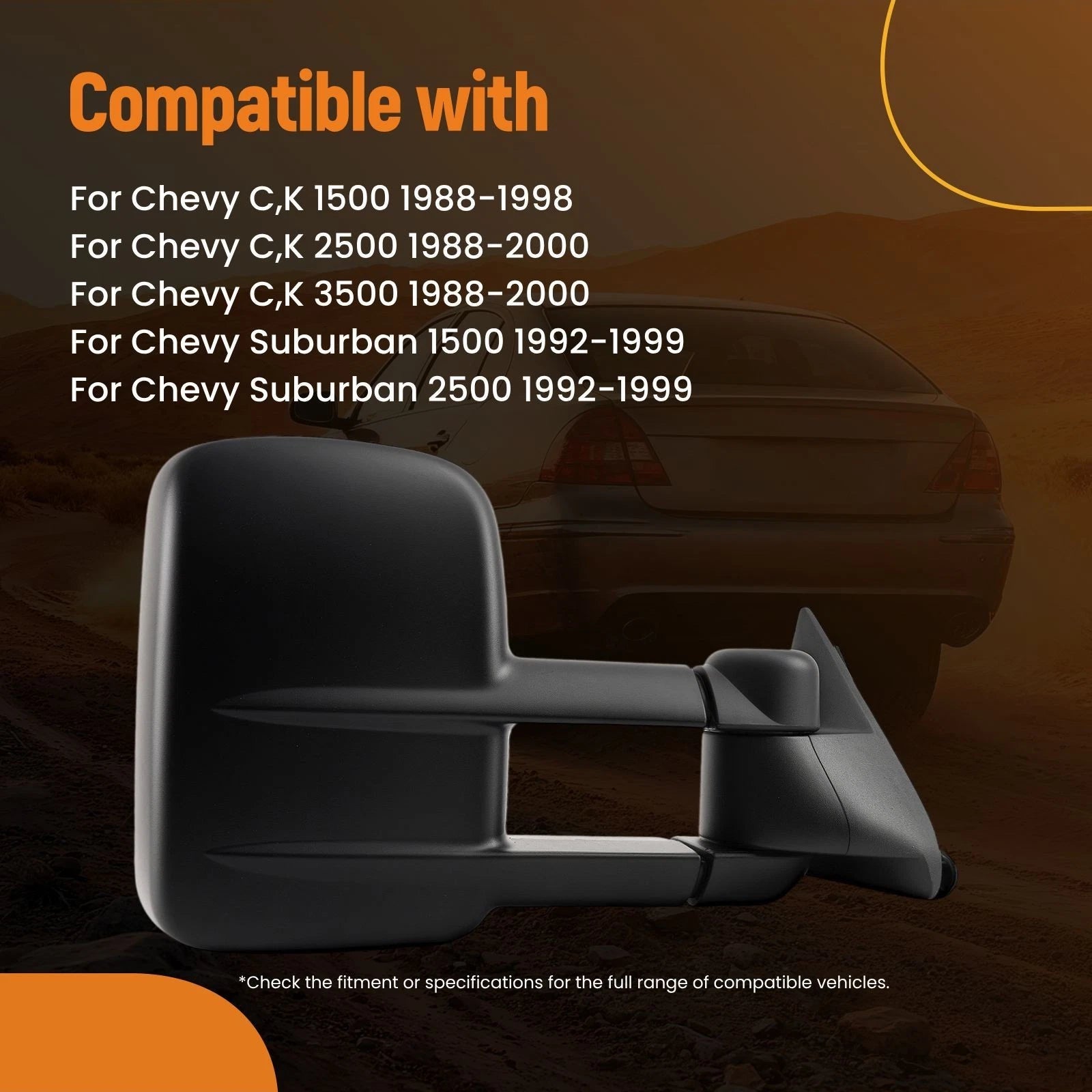 Manual Side Mirror Set for Chevy C/K Series (1988-1998)