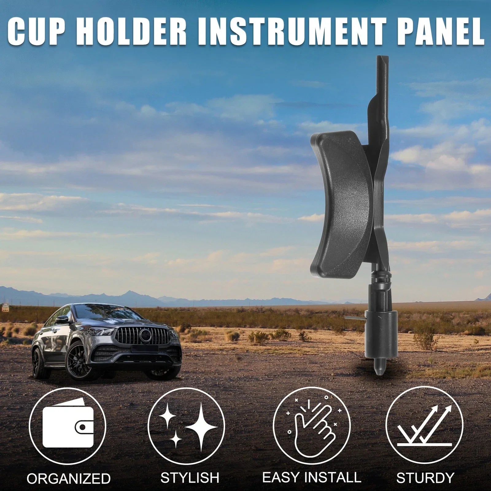 Cup Holder for Mercedes-Benz W166 2012-2015 Right Black Replacement Accessory