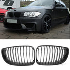 Front Kidney Grille Matte Black for BMW E81 E82 E87 E88 (2007–2013)