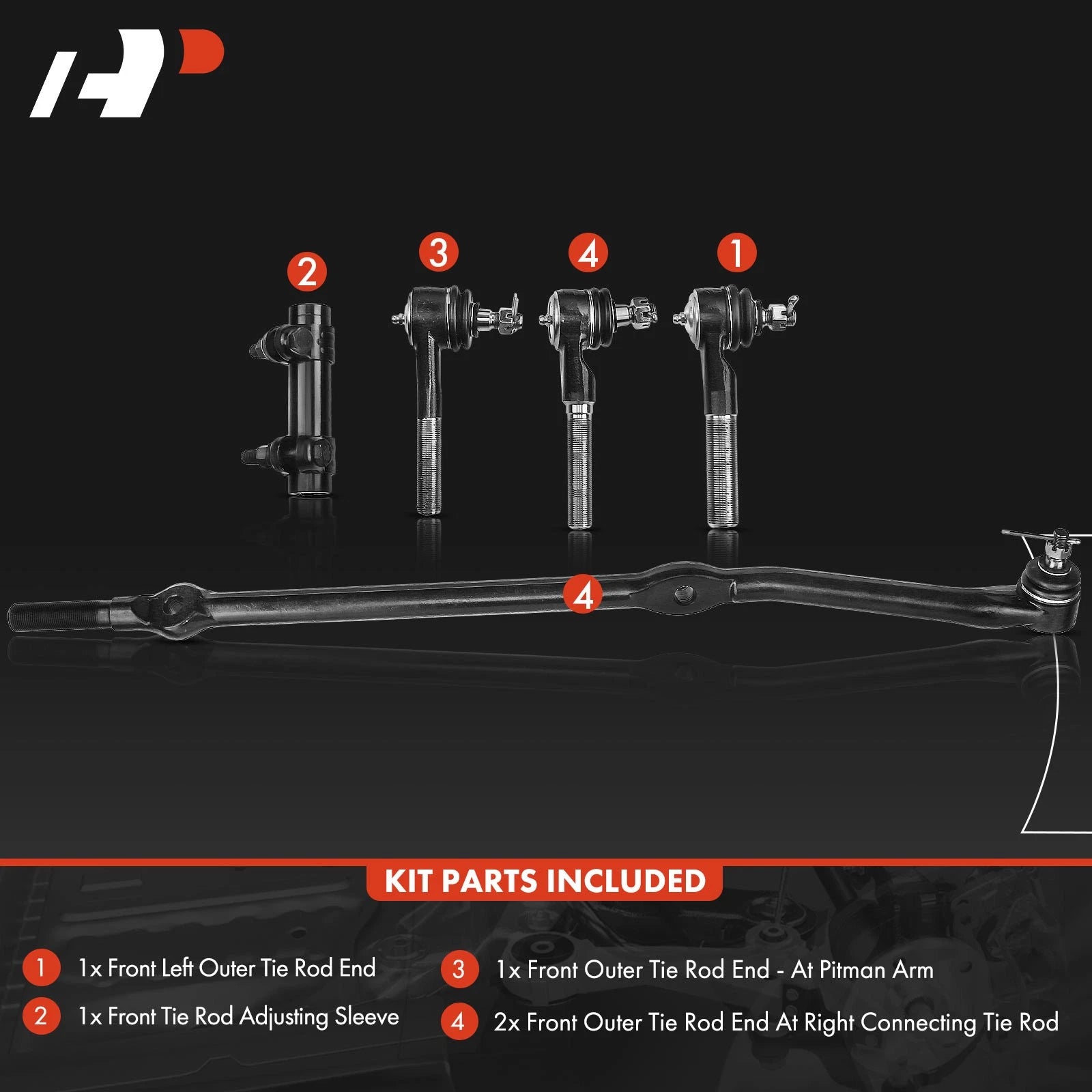 5x Steering Drag Links & Tie Rod Ends for Jeep Wrangler TJ (1997–2006)