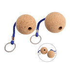 Floating Cork Ball Keychain for Sailing Boat (2x 50mm Blue/Black)
