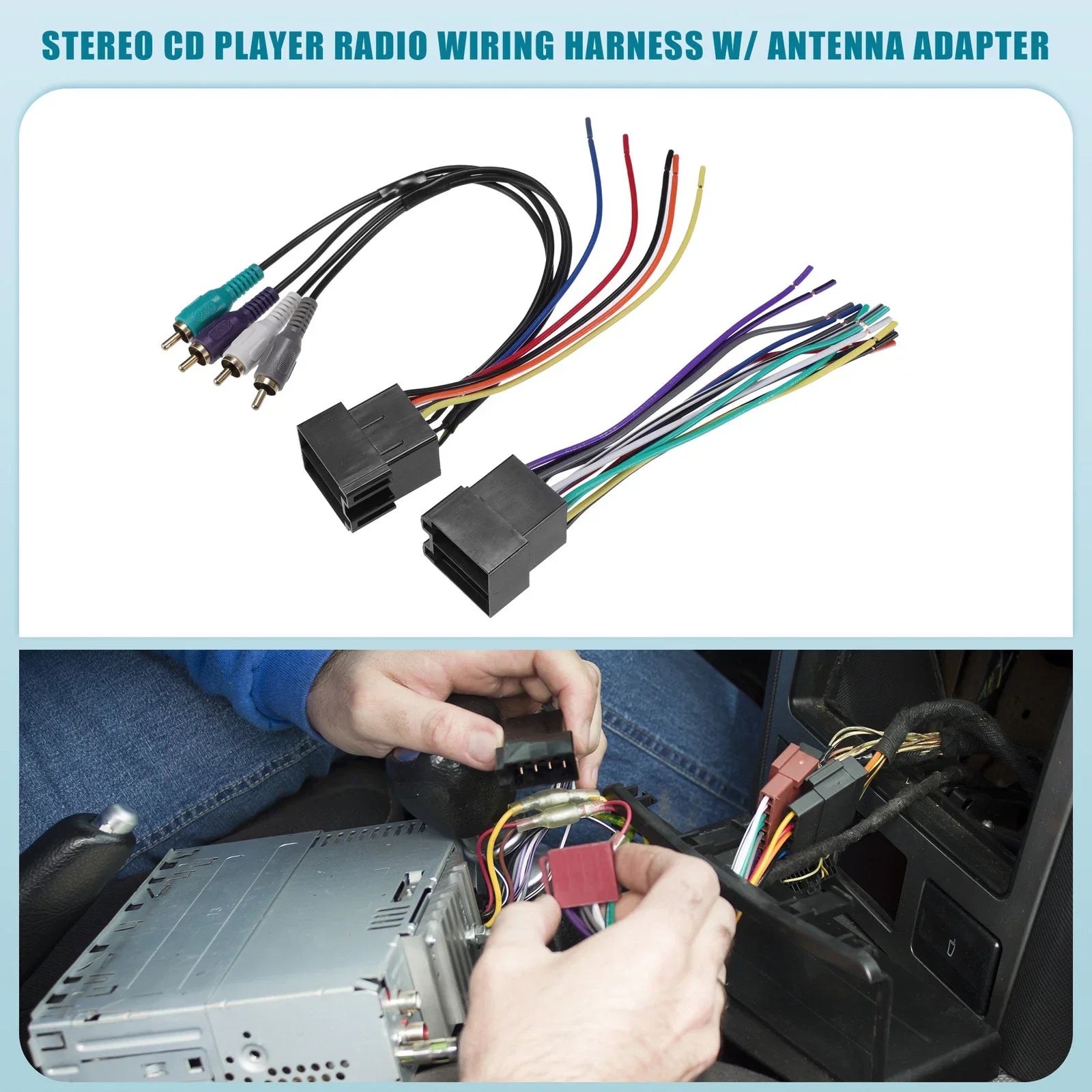 Stereo CD Player Radio Wiring Harness & Antenna Adapter for VW (1980-Present)