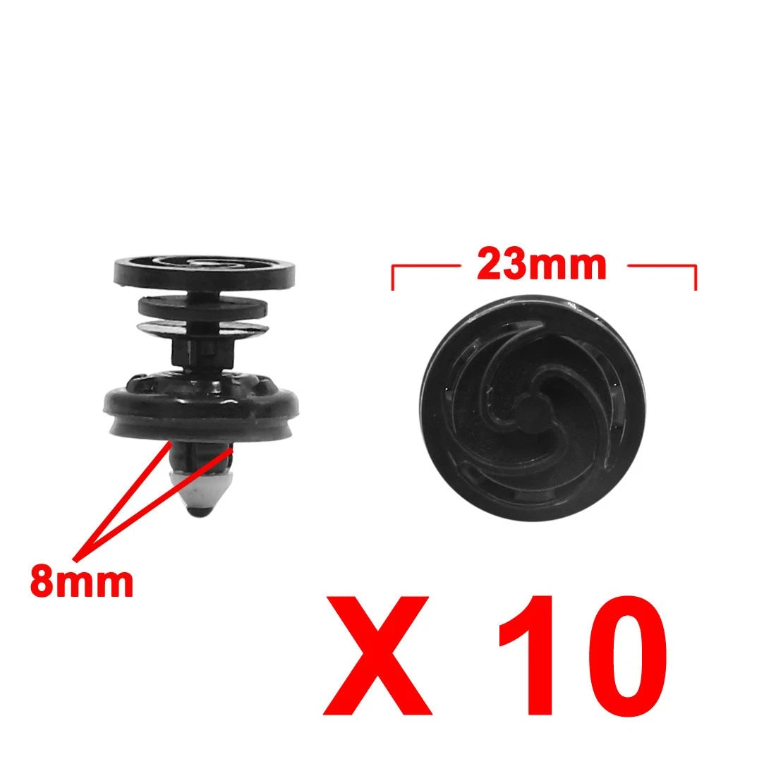 10 Pcs Black Plastic Rivets Clips for VW (7L6868243)