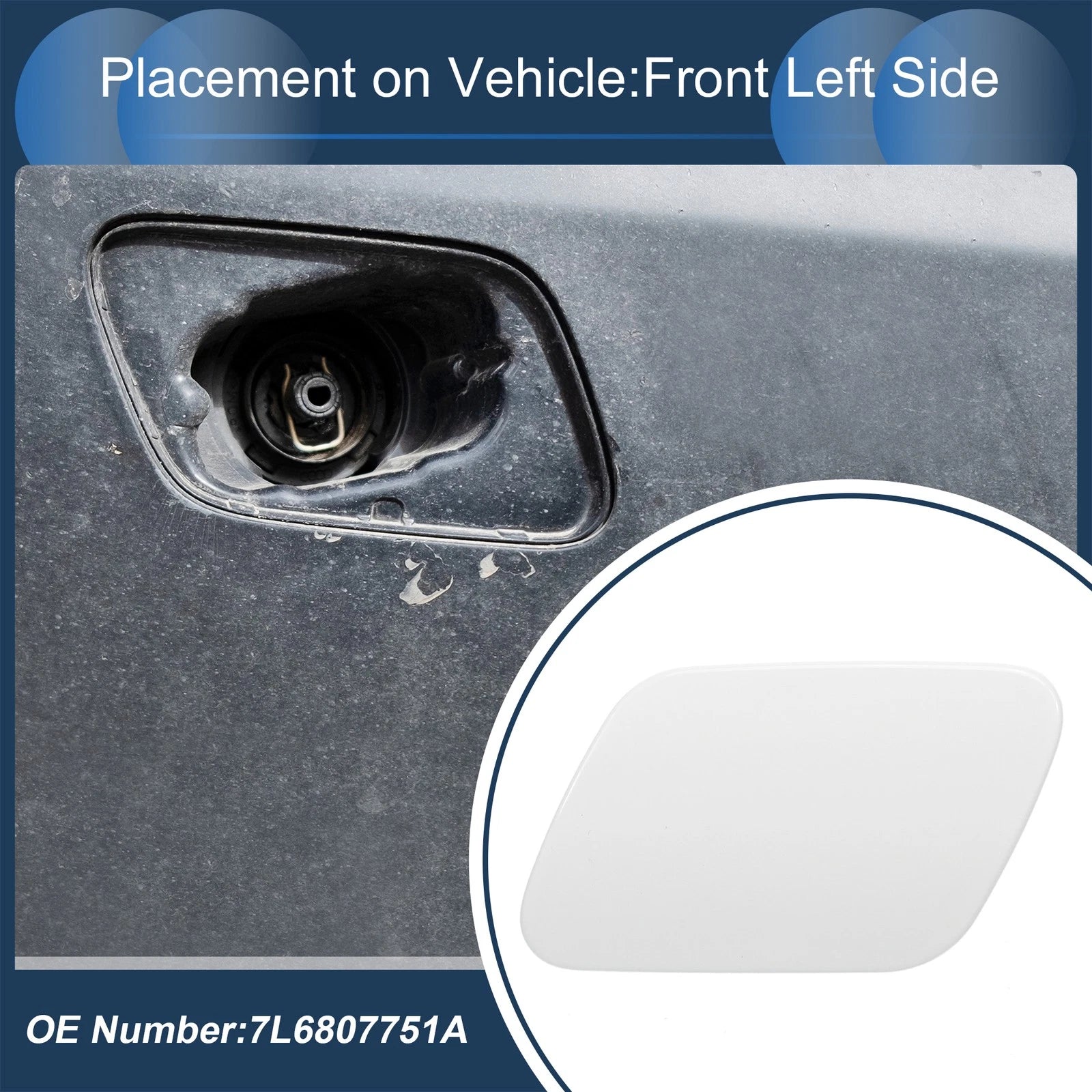 Front Left Washer Nozzle Cover Cap for Volkswagen Touareg 7L MK1 (2002–2006)