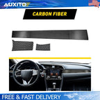 3Pcs Carbon Fiber Dashboard Console Cover for Honda Civic (2016–2021)