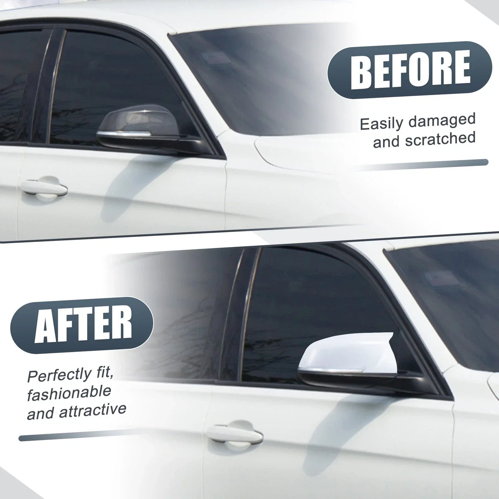Rearview Mirror Cover Cap White for BMW X1