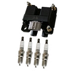 Set of 4 Platinum Spark Plugs & Ignition Coil for Subaru Forester Impreza (2009–2011)