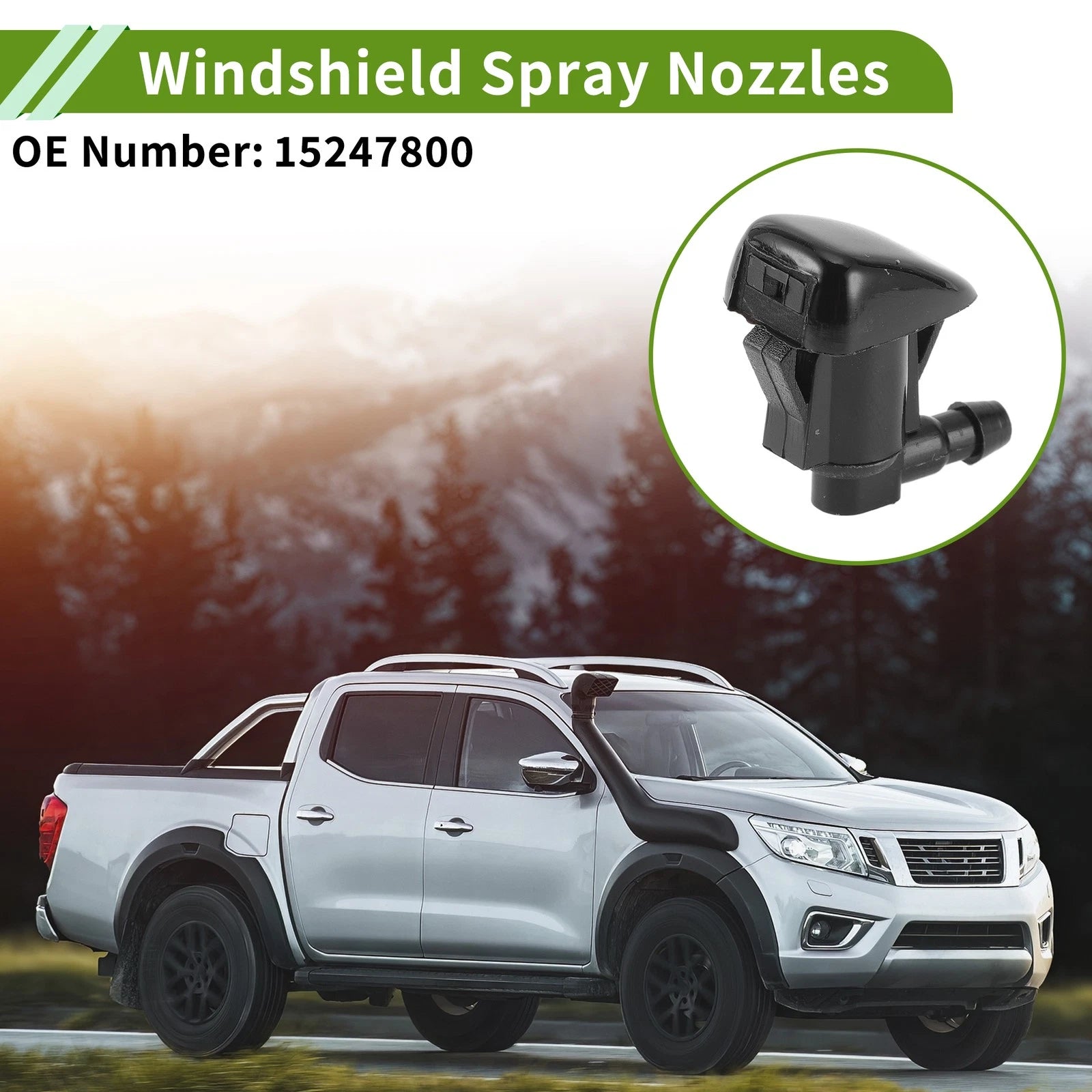 Windshield Washer Nozzle w/ Hose Connector for GMC (No. 15247800)