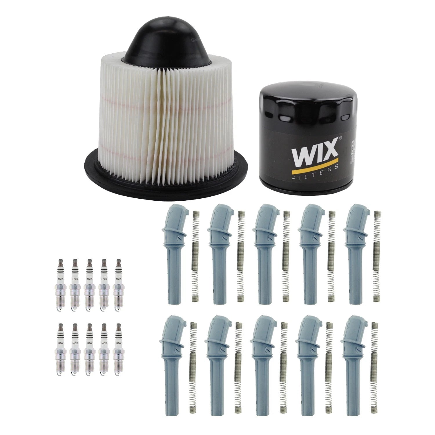 Wix Tune Up Kit NGK 10 Spark Plug & Coil Boot for E-350 F-250 F-350 (1992–2010)