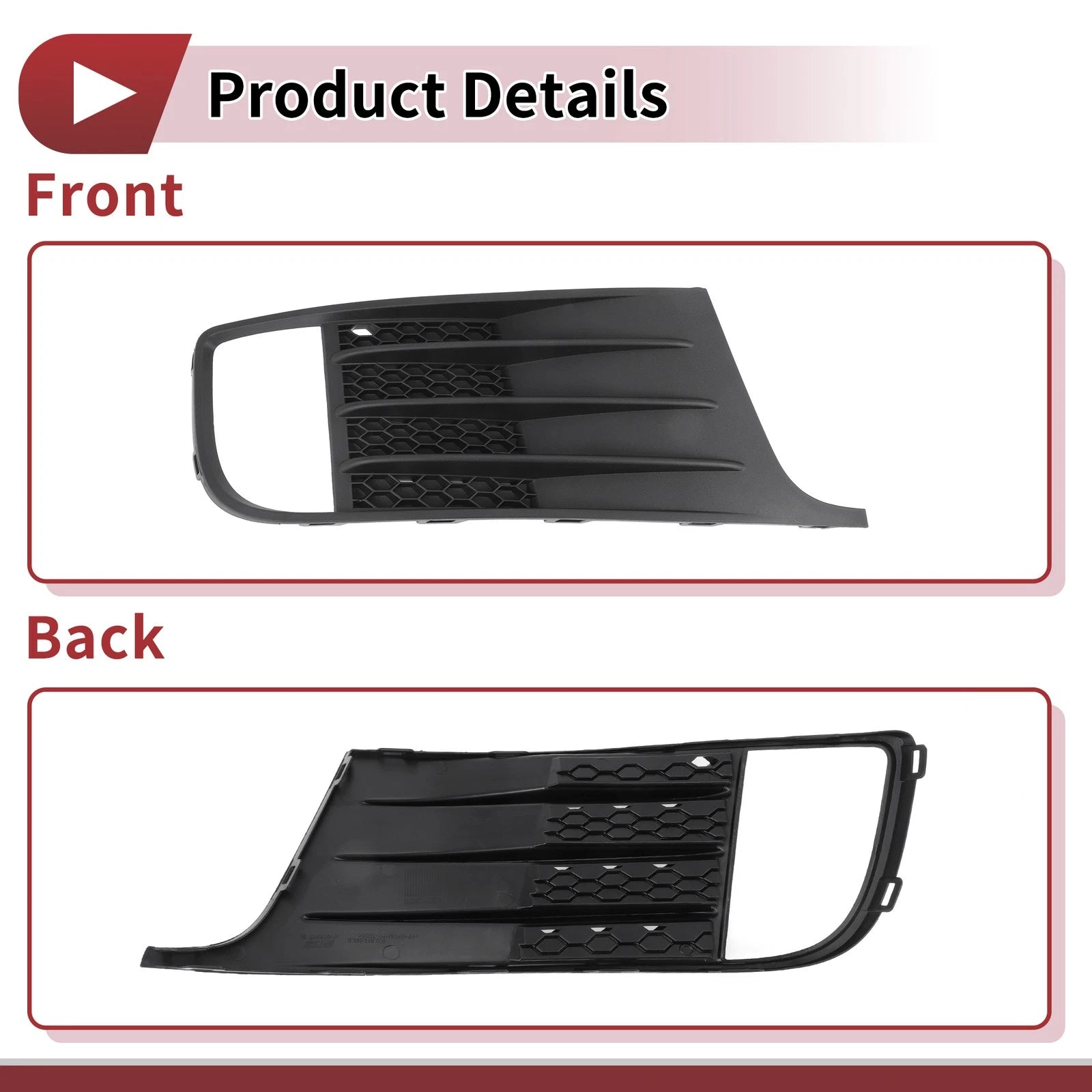 1 Pc Fog Light Grill for Volkswagen Jetta (2012–2014) No. 5C6853666C
