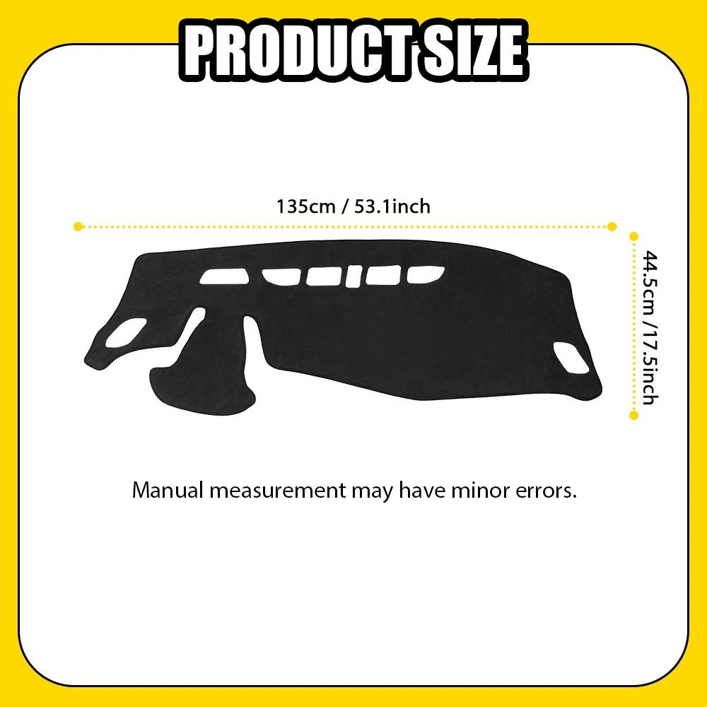 Anti-Glare Dash Mat for Chevy Trax (2024–2025) Dashboard Cover Pad Protector Black