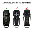 Glossy Black Smart Remote Key Fob Shell Cover for Ford Lincoln (2015-2019)
