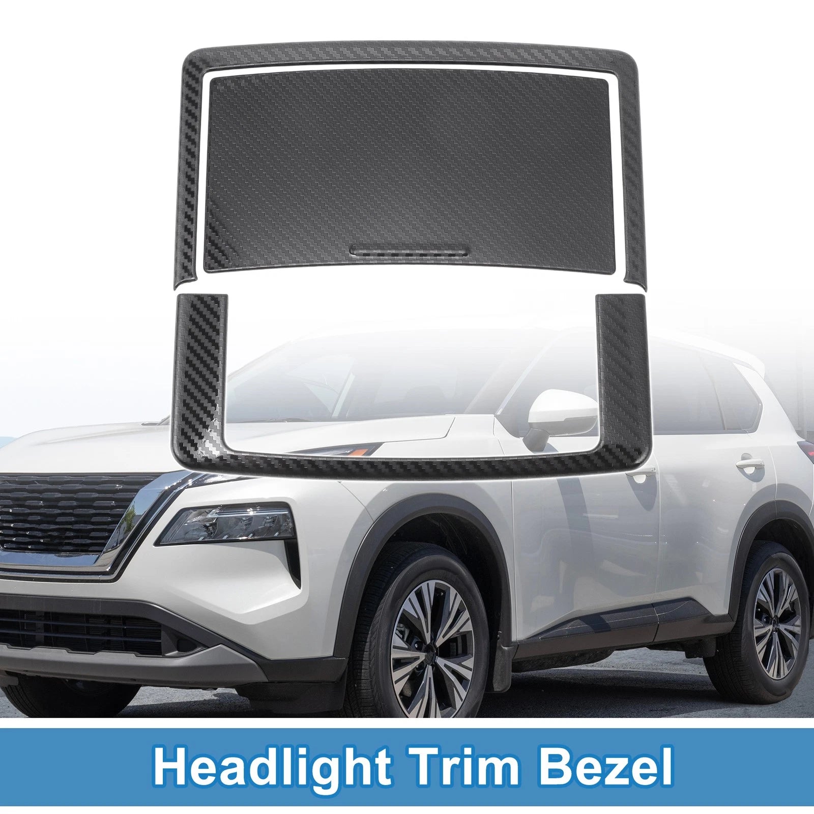 Set of 2 Headlight Trim Bezels for Nissan Rogue (2021–2024) ABS