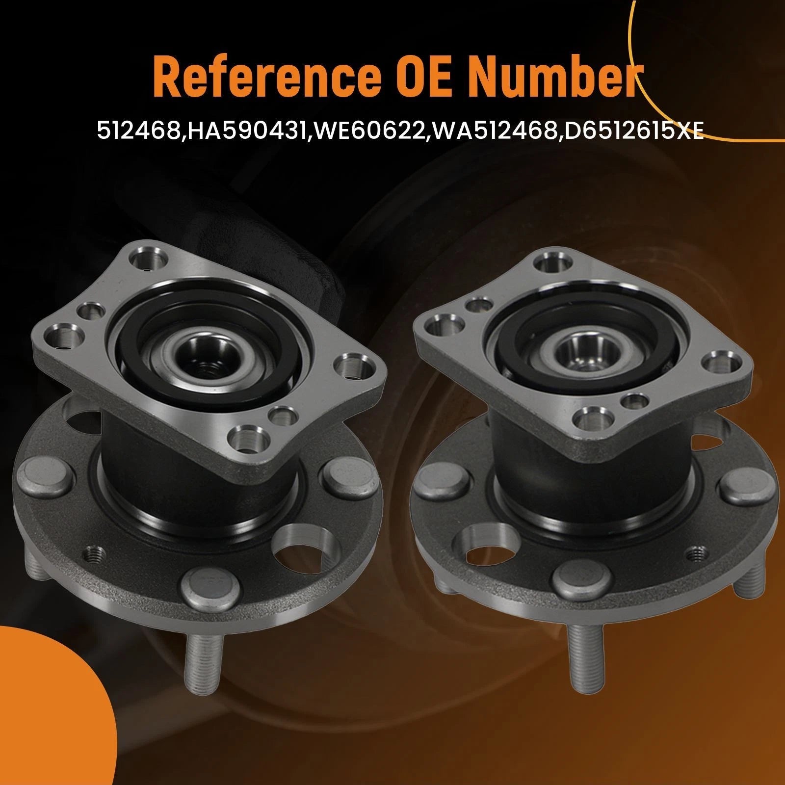 Set of 2 Rear LH RH Wheel Hub Assembly for Mazda 2 (2011–2014) 512468 BR930832 H512468