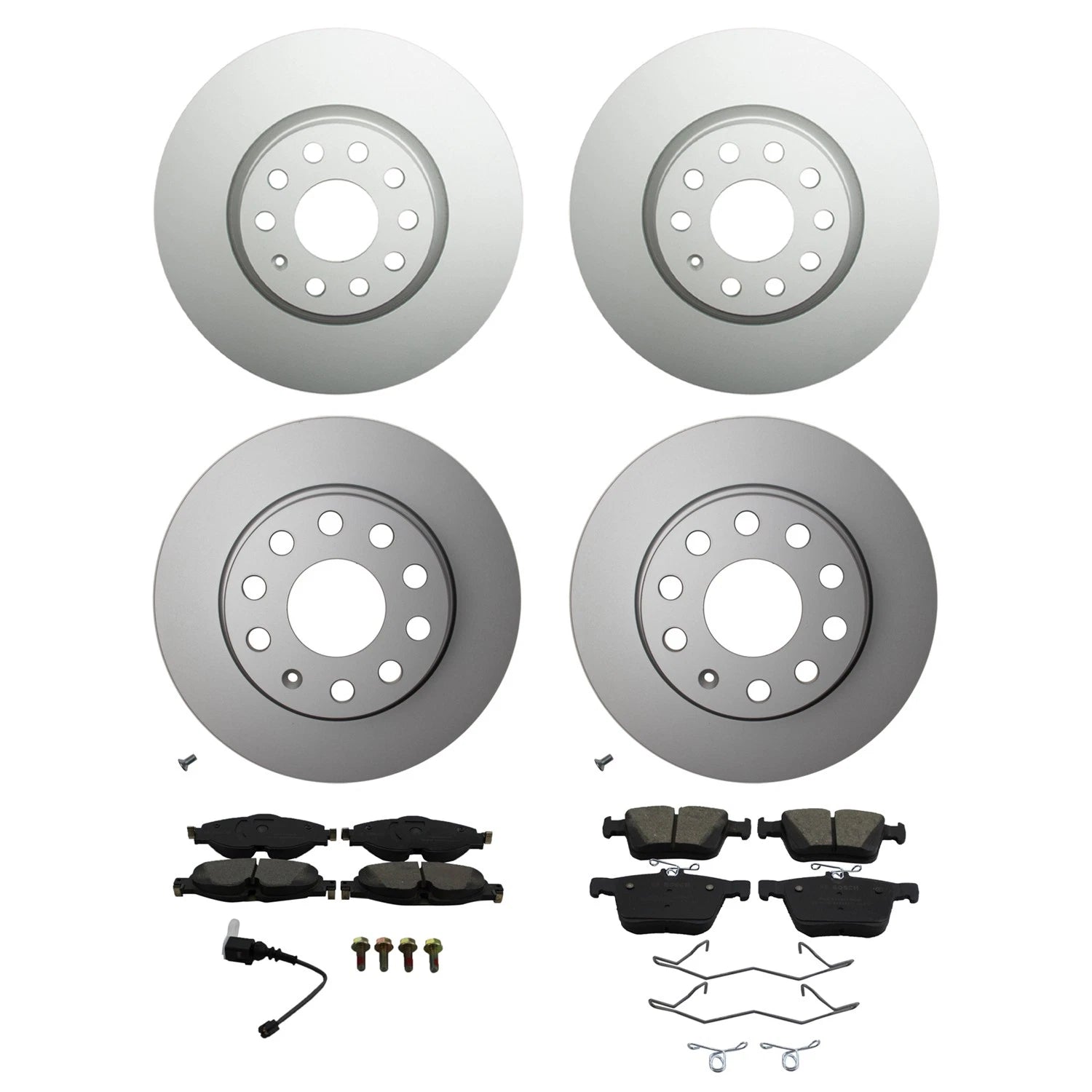 Hella Rotors & Bosch Ceramic Pads Kit for Audi A3 Quattro (2015–2020)