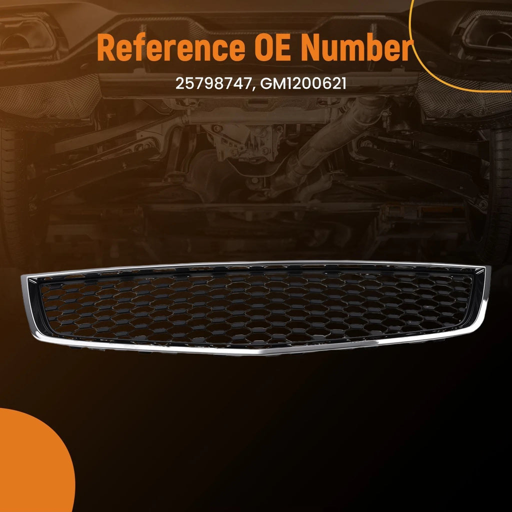 Front Bumper Lower Grille for Chevrolet Equinox (2010-2015) Black Chrome