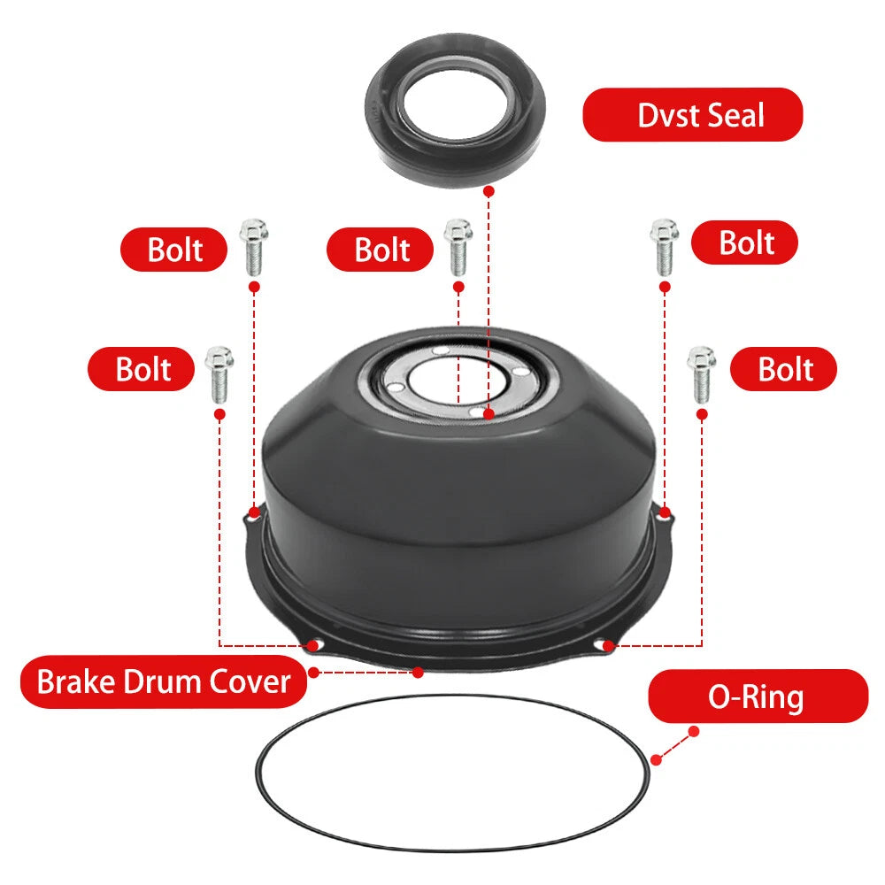 Rear Brake Drum Cover & Seal Kit for Honda Fourtrax 300 4x4 (1988–2000)