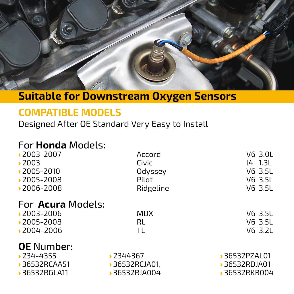 O2 Sensor for Acura MDX (2002–2006), Honda Civic (2003), Honda Accord (2003–2007)