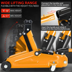 2 Ton Hydraulic Floor Jack for Universal Use (5.1-13 in, 4000 lbs Capacity)