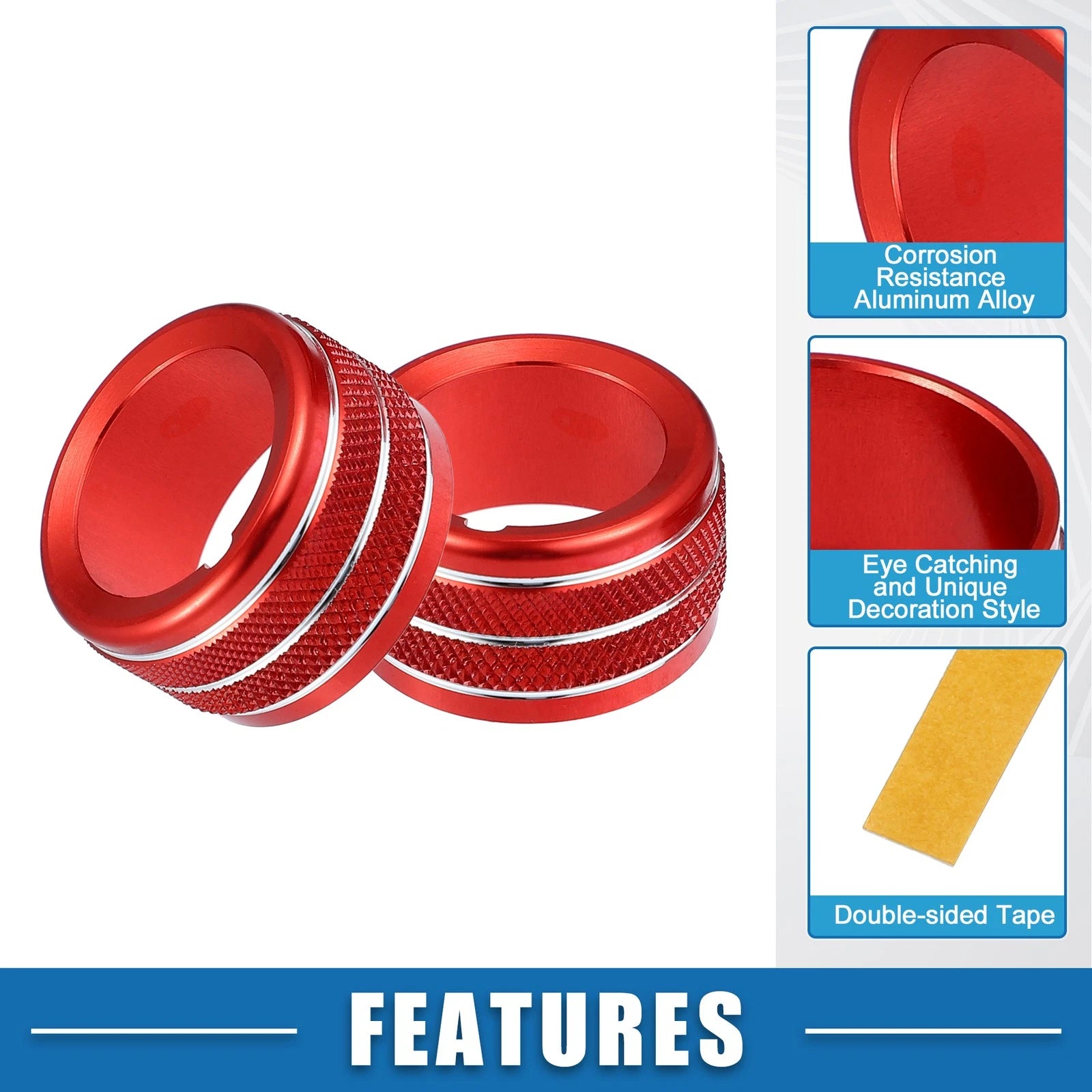 Set of 2 AC Radio Switch Knob Cover Trim for Subaru BRZ, Toyota 86 (2022)