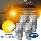 4X AUXITO 3157 3057 4057 LED Amber Turn Signal Light Bulb (No Hyper Flash)