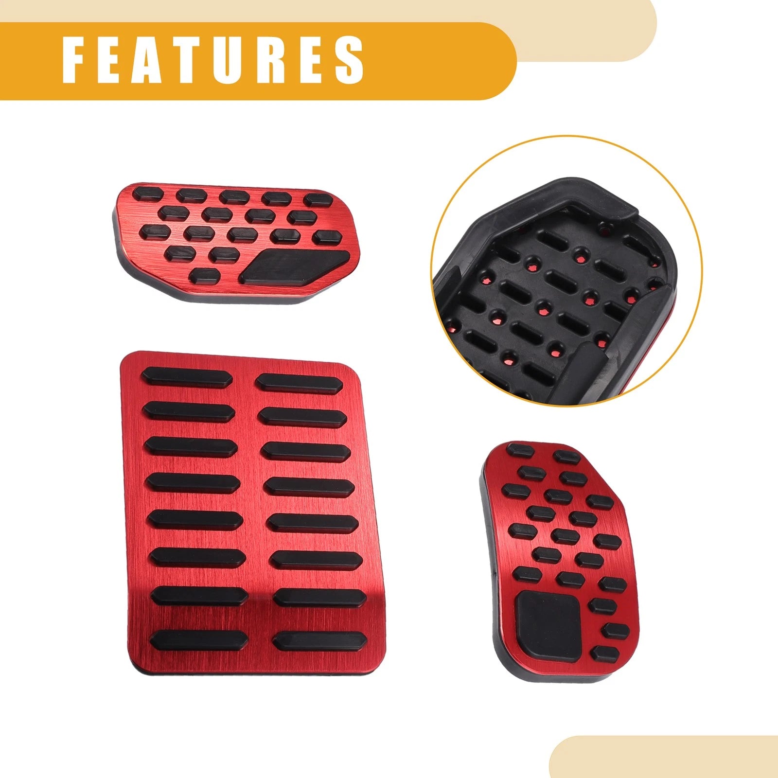 Set of 2 Brake Gas Accelerator Pedal Pads for Ford F-150 (2021–2023) 724117978495