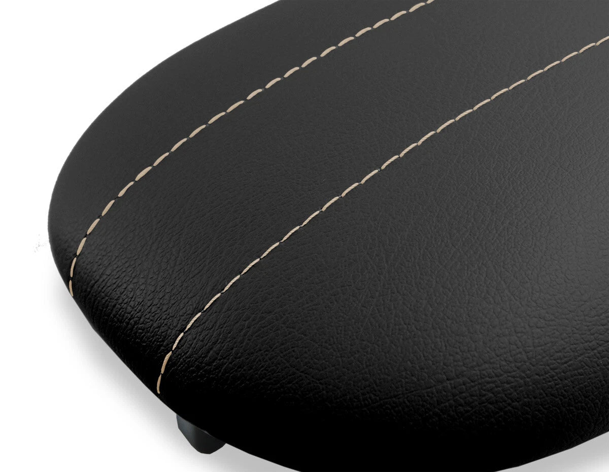 Leather Console Lid Armrest Cover for Ford Expedition (1997–2002) Beige Stitch