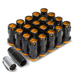 Set of 16 Aluminum Orange Rim Lock Nuts + Adapter M12x1.5 (Closed)