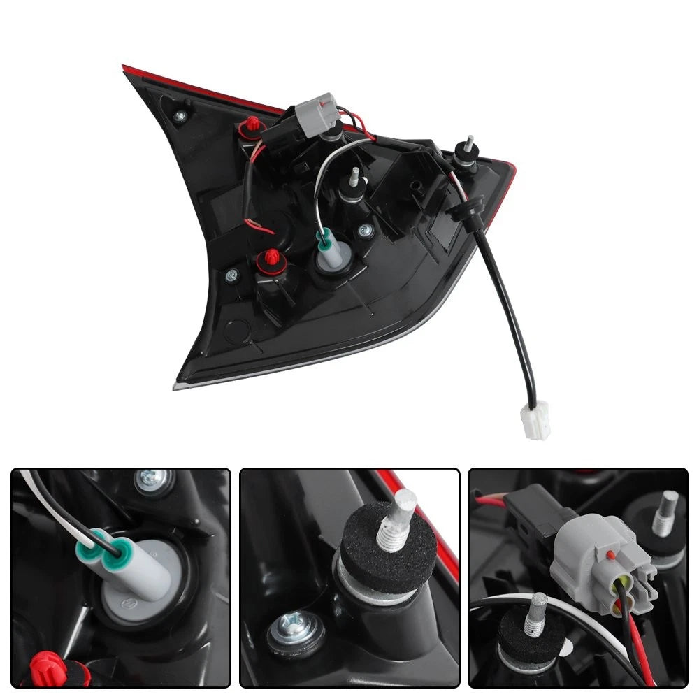 Tail Light Assembly for Nissan Rogue (2017–2019) Black RH Rear Halogen