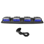 4X Off-Road Roof Top Mount Fog Lamp Bar for w/LED Blue Lens