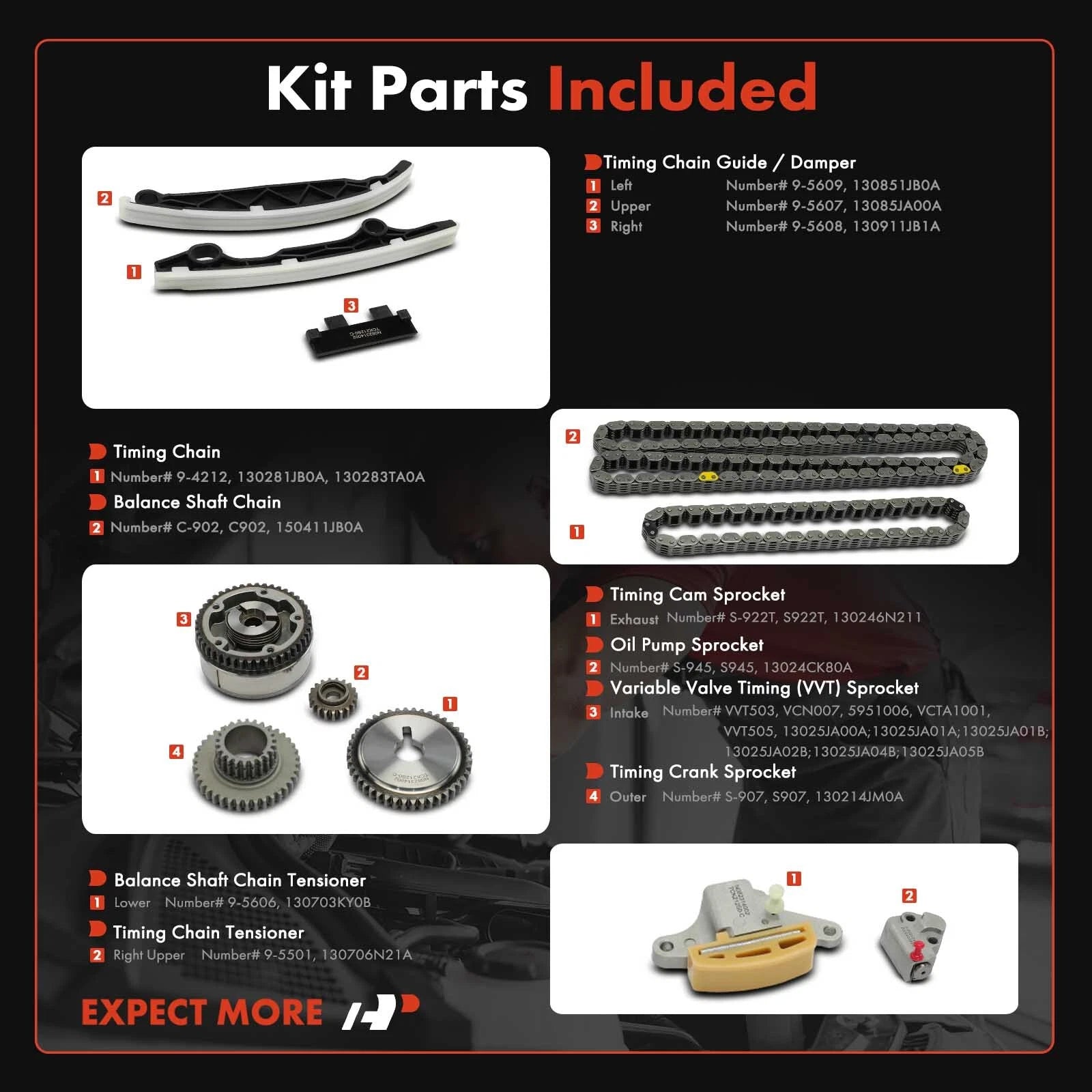 11x Timing Chain Kit for Nissan Rogue Altima (2010–2013)