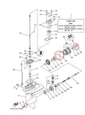 Lower Unit Seal Kit for Yamaha Outboard 8HP 9.9HP (93101-17054 93210-74M68)