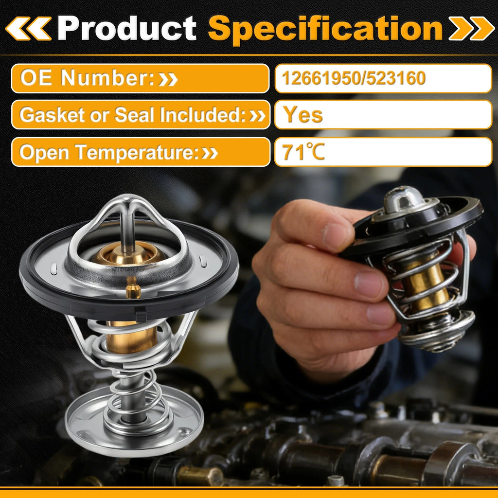 Engine Coolant Thermostat 12661950 for Chevrolet Avalanche V8 5.3L (2007–2013)