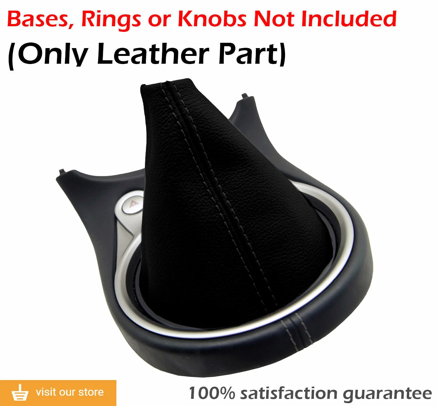 Leather Manual Shift Boot Cover for Nissan 370Z (2008–2019) Black