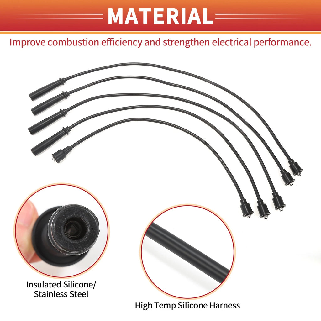 5 Pcs Spark Plug Wire Ignition Coil Cable No. 3370060A10 for Suzuki Vitara (1999–2004)