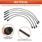 5 Pcs Spark Plug Wire Ignition Coil Cable No. 3370060A10 for Suzuki Vitara (1999–2004)