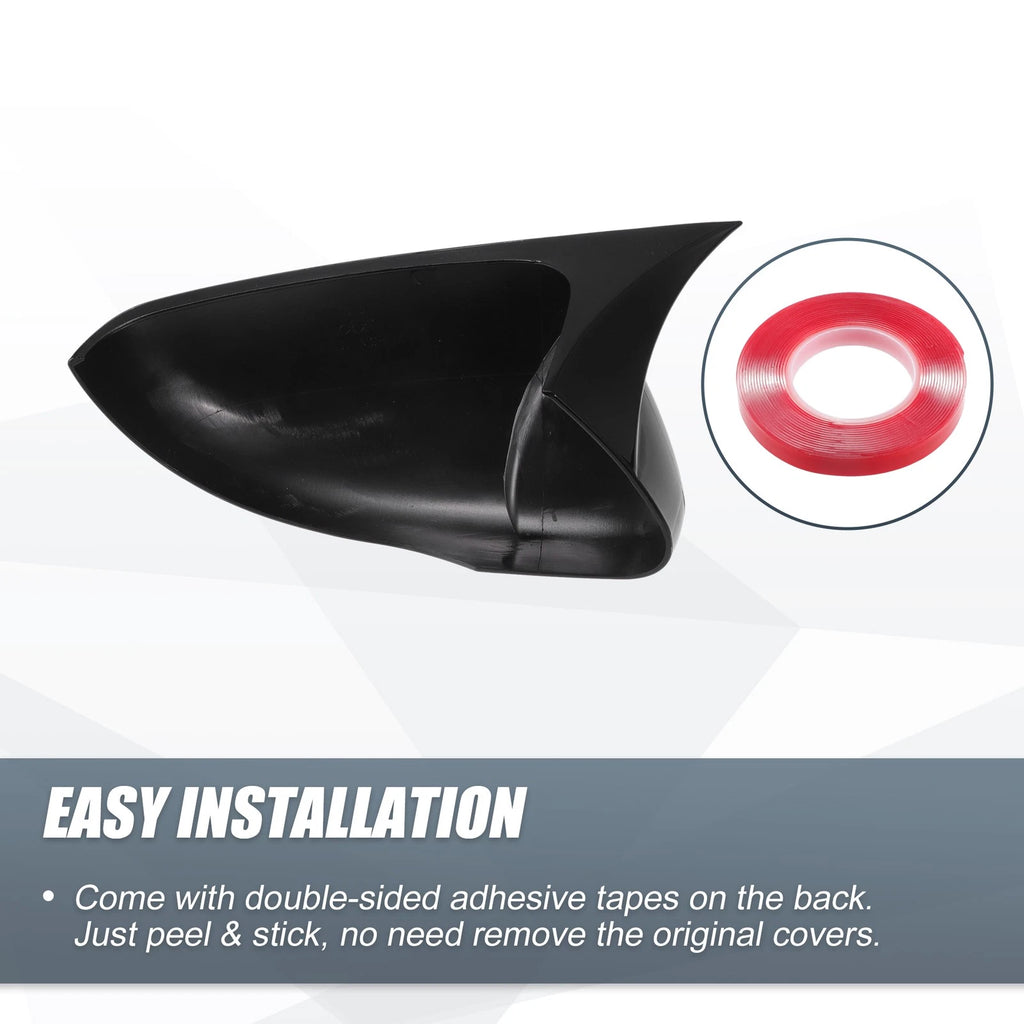 Pair Rearview Mirror Cover Overlay Gloss Black for Volkswagen Golf 6 MK6 (2009–2013)