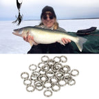 50pcs Stainless Steel Hook Connectors for Lure Rigging
