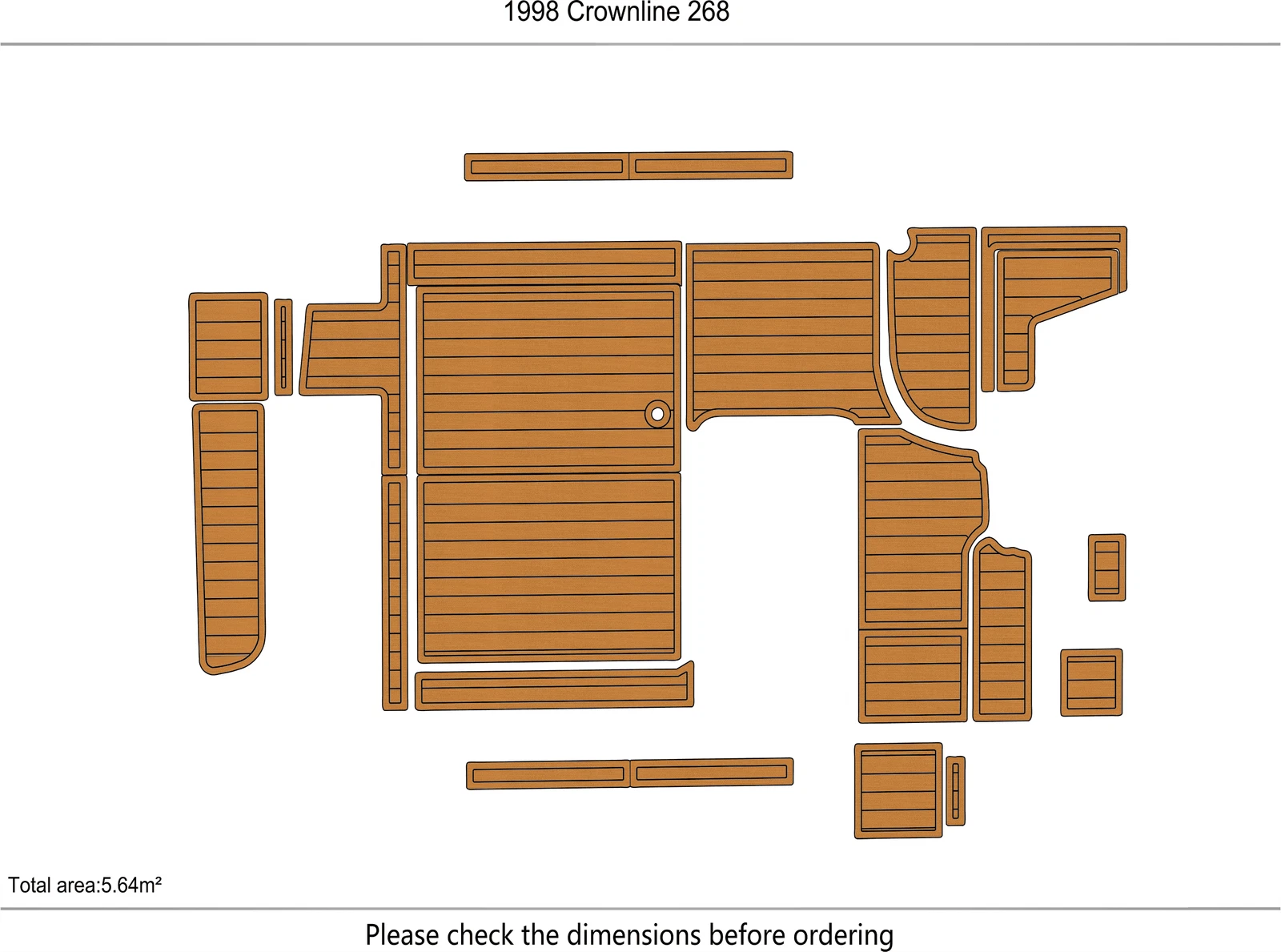 EVA Foam Pad Flooring Mat for Crownline 268 (1998)