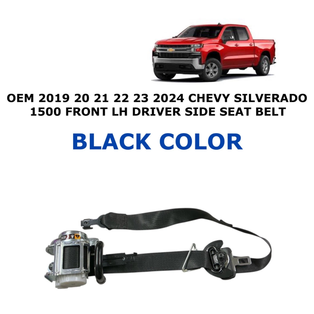 Front Left Side Seat Belt for Chevy Silverado 1500 (2019–2024) - Black
