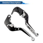 Brake Clutch Levers for Suzuki GSX-S1000/F/S/ABS (2015–2023) Black Silver Tone