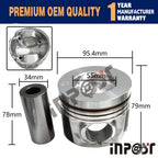 4X 4JJ1 STD Piston with Ring for Isuzu 4JJ1 4JJ1T NPR NQR NHR NKR ELF Truck