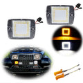 2X Clear White DRL Turn Signals with Amber LED for Jeep Wrangler YJ (1987–1995)