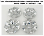 Set of 4 Platinum Clad Center Caps for Chrysler Town & Country (2008–2010) 04721717AA