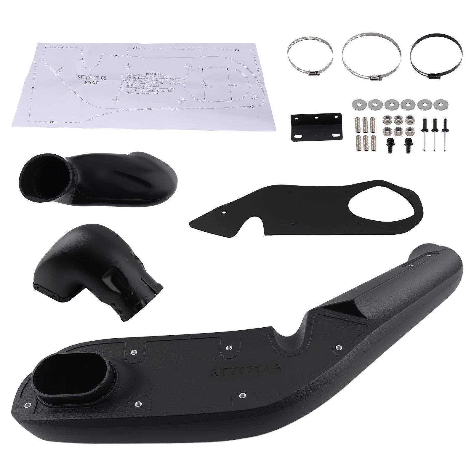 Air Intake Snorkel Right Kit for Toyota Tacoma 2.7L 4.0L (2005–2015) Black