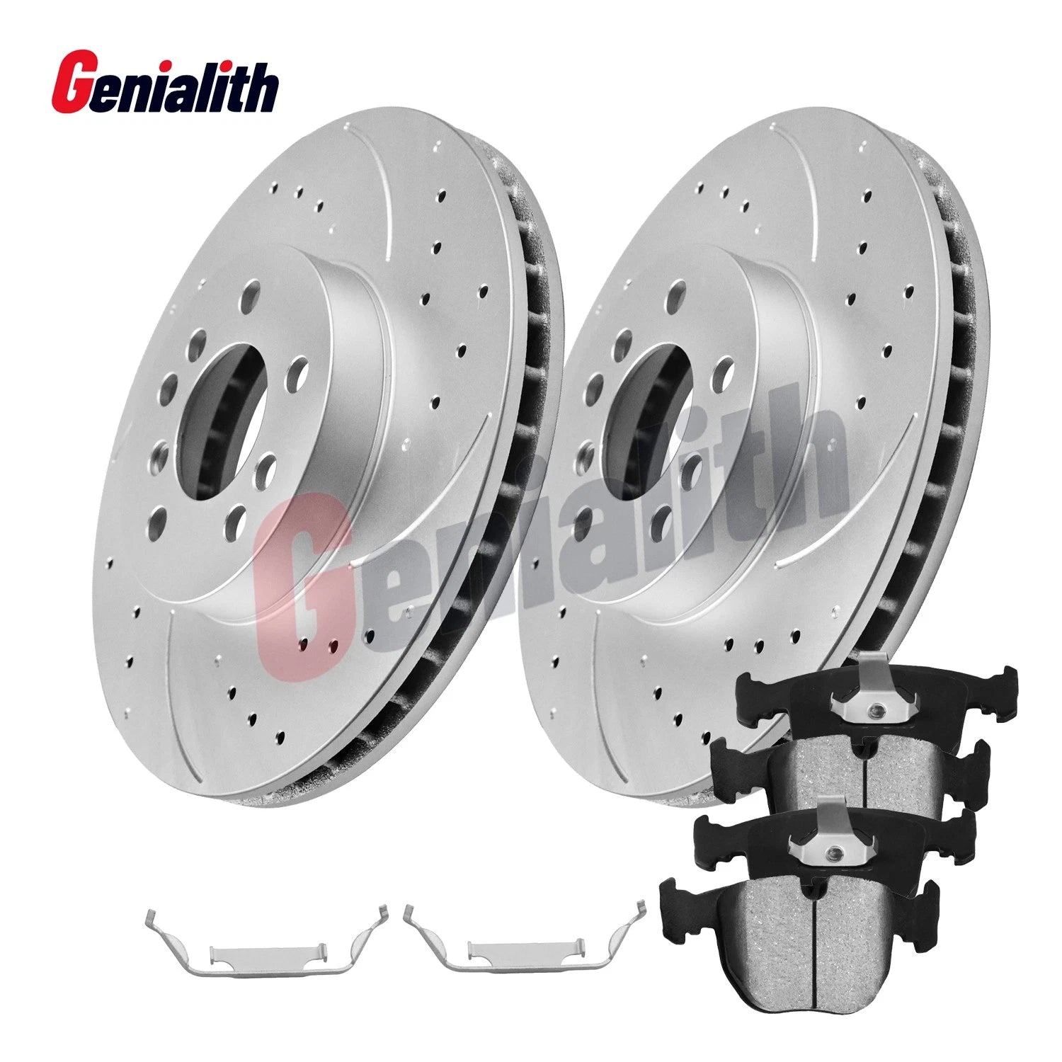Front Drilled Brake Rotors + Brake Pads for BMW X5 (2000–2006)
